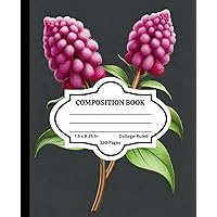 College Ruled Composition Notebook ~ Amaranth Flowers, 7.5
