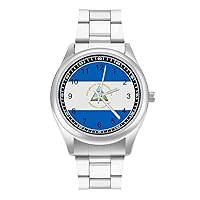 Nicaragua Flag Custom Watch Stainless Steel Wristwatch with Easy Read Dial for Women Men Fashion Gift