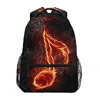 ALAZA Fire Music Note Musical Symbol Backpack Purse with Multiple Pockets Name Card Personalized Travel Laptop School Book Bag, Size M/16.9 inch