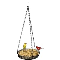 Sorbus Bird Feeder Hanging Tray, Seed Tray for Bird Feeders, Great for Attracting Birds Outdoors, Backyard, Garden (Black)