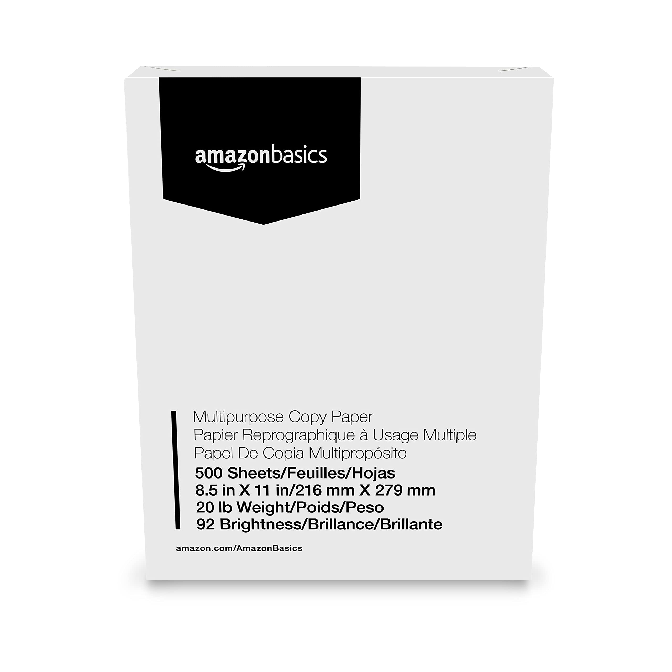 Amazon Basics Multipurpose Copy Printer Paper, 8.5