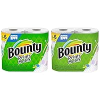 Bounty Select-A-Size Paper Towels, Prints, 2 Triple Rolls : 6 Regular Rolls (Packaging May Vary) (Pack of 2)