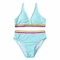Toddler Infant Baby Girl Swimsuit Clothes Bathing Suit Solid Color Sports Suit SwimsuitSleeveless Kids