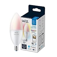 WiZ 60W B12 Color LED Smart Candle-Shaped Bulb - Pack of 1 - E26, Indoor - Connects to Your Existing Wi-Fi - Control with Voice or App + Activate with Motion - Matter Compatible