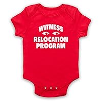Unisex-Babys' Witness Relocation Program Funny Slogan Baby Grow