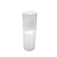 Selenite Lamp (8-10lb) Flat top Healing crystal 12 to 14 inches Tall Selenite Tower Made in Morocco Dimmable White Cord and LED Bulb Included