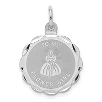 925 Sterling Silver To My Flower Girl DiscCustomize Personalize Engravable Charm Pendant Jewelry Gifts For Women or Men (Length 0.7