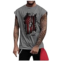 4th of July Shirts Mens Muscle Tank Top 1776 Sleeveless Graphic Gym Workout American Flag Shirt Tops