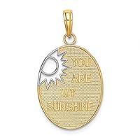 14k Two-tone Gold You Are My Sunshine with White Sun Charm
