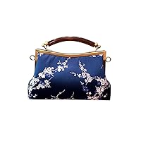 Classy Handcrafted Silk Brocade Handbag Everyday Weekend Crossbody Bag Kiss Lock Travel Shoulder Bag #114