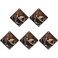 Car Air Fresheners 6 Pcs Hanging Air Freshener for Car Cowboy Black Hat Western Boots Aromatherapy Tablets Hanging Fragrance Scented Card for Car Rearview Mirror Accessories Scented Fresheners for Bed
