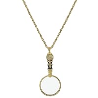 1928 Jewelry Deco Magnifying Glass Gemstone Black Enamel Pendant Necklace For Women 30