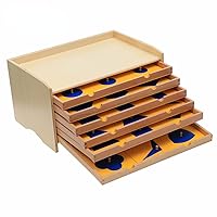 Baby Math Education Toys Montessori Geometric Cabinet Blue with Box Early Childhood Preschool Geometry Shape Teaching Aids