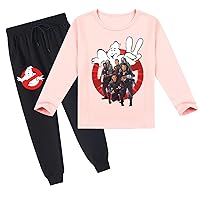 Kids Novelty Long Sleeve Tees and Sweatpants Set,2 Piece Ghostbusters Casual T-Shirts Outfits for Boys Girls