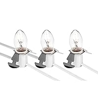 Three Light Christmas Village Light Replacement Accessory Cord – 6 Foot White Cord with 3 Lights, Perfect for Lighting Holiday Decorations and Christmas Villages