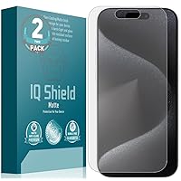 IQShield Matte Screen Protector Compatible with Apple iPhone 15 Plus (2-Pack) Anti-Glare Anti-Bubble TPU Film
