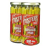 Foster's Pickled Asparagus- Red Pepper- 16oz (2 Pack)- Pickled Asparagus Spears in a Jar- Traditional Pickled Recipe- Gluten Free- Fat Free Pickled Asparagus Spicy- Preservative Free Fresh Pickles