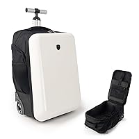 Rolling Backpack 19 Inch Travel Waterproof Backpack with Wheels，Laptop Backpack for Business and College (White, 19 Inch)
