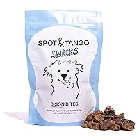 Spot & Tango Bison Bites Dog Snacks | Single Ingredient, 100% Bison Kidney | Freeze-Dried Treats | Grain & Gluten-Free | USA-Made | for Small, Medium, and Large Dogs