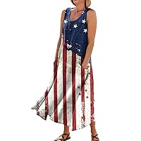 Summer Dresses for Women 2024, Casual 4Th of July Womens Outfit Cotton Outfits Ladies Tennis Sun Dress, S, 3XL