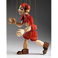 Czech Marionettes, Jester - Hand Carved and Hand Painted Wooden Puppet, Kind face Jester boy, Great Gift or Decoration for Your Interior, Ideal for Collectors or Theater Performances, 14 inches