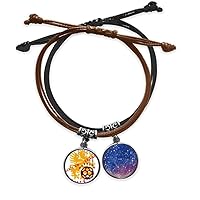 Middle Ages Dragon Soccer League Bracelet Rope Hand Chain Leather Starry Sky Wristband
