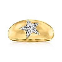 Ross-Simons 0.10 ct. t.w. Diamond Star Ring in 18kt Gold Over Sterling