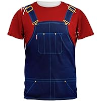 Halloween Overalls Red T-Shirt Costume All Over Adult T-Shirt
