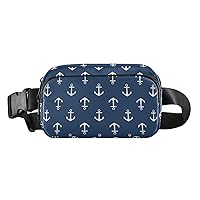 Anchors Belt Bag for Women Men Water Proof Fashion Waist Packs with Adjustable Shoulder Tear Resistant Fashion Waist Packs for Hiking