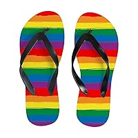 Vantaso Slim Flip Flops for Women Rainbow Striped Stripes Yoga Mat Thong Sandals Casual Slippers