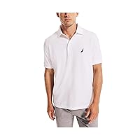 Nautica Men's Short Sleeve Solid Stretch Cotton Pique Polo Shirt, Bright White, X-Large