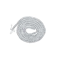 Silver Mens Diamond 20-inch Stylish Link Chain Necklace 1-1/3 Ctw.