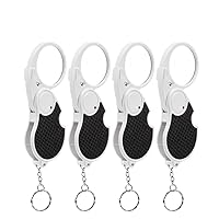 5X Foldable Pocket Keychain Magnifier LED Light Jewelers Loupe Lighted Magnifying Glass for Reading, Jewelry, Inspection, Stamp, Hobby, Travel - 43mm Diameter Flip Open Lens (4Pcs)
