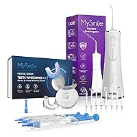 MySmile Teeth Whitening Kit with LED Light and LP211 Cordless Advanced Water Flosser Combo