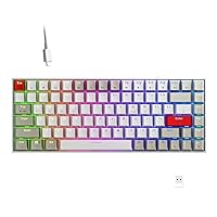 Newmen GM840 75% Gaming Keyboard,Wired/Bluetooth/2.4G Hot swappable Anti-Ghosting 84 Keys Mechanical Gaming Keyboard with RGB Backlit,for Windows Mac and Android (red)