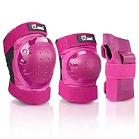 JBM Adult & Kid Knee Pads Elbow Pads and Wrist Guards Full Protective Gear for Roller Skating Inline Skating Scootering Skatingboarding Riding