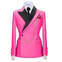 Mens Suit Jacket Set 2 Piece Slim Fit Blazer Suits Tuxedo Daily Business Blazer Groomsmen Jackets for Wedding