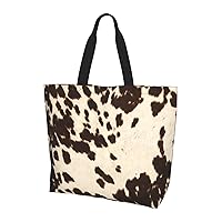 Cow Fur Print Print Tote Bag Women Single Shoulder Leisure Bag Multi-Purpose Large Shopping Bag