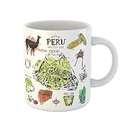 Coffee Mug Inca of Symbols Peru Typical Peruvian Culture Splash Color 11 Oz Ceramic Tea Cup Mugs Best Gift Or Souvenir For Family Friends Coworkers
