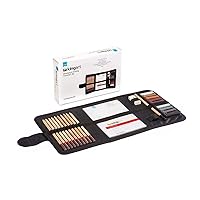 KINGART 140 DRAWING & SKETCHING 25 pc. TRAVEL SET, Graphite, and Charcoal Pencils & Pastels plus Supplies, Art Drawing Kit for Adults, Teens, Beginner to Pro, Ideal for Shading, Blending, 25 pc.