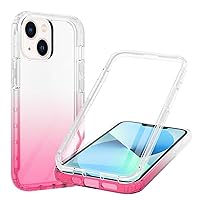 IVY 3in1 Heavy Armor Rugged Rainbow Gradient Case for iPhone 13 Case with Built-in Screen Protector - Pink