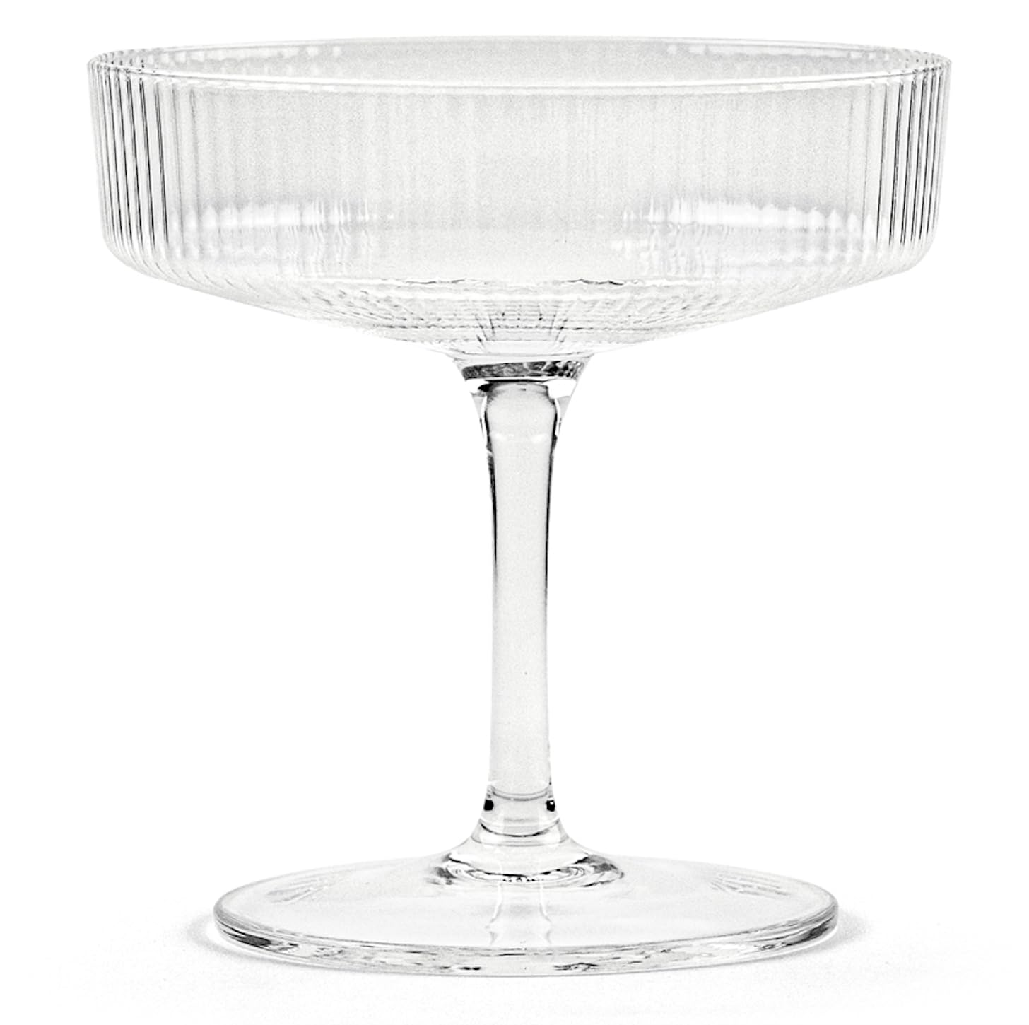 Vintage Art Deco Coupe Glasses | Set of 4 | 7 oz Classic Cocktail Glassware for Champagne, Martini, Manhattan, Cosmopolitan, Sidecar | Crystal Speakeasy Style Saucer Goblets with Stems