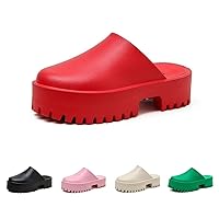 Women Platform Thick Soled Slippers, Slip On Clogs Casual Non Slip Lazy Waterproof Fashion Sandals
