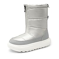 DREAM PAIRS Girls Boys Snow Foldable Boots Shaft Lightweight Mid Calf Winter Shoes for Little/Big Kid