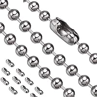  10 Pcs Dog Tag Chain, Ball Chain Necklace, Military Blank  Dog Tag Necklace For Men, Silver Nickel Plated Metal 27.6 Long 2.4mm Ball  Bead Chain For Jewelry Making DIY Crafts