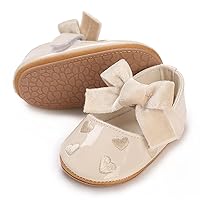 COSANKIM Baby Girls Mary Jane Shoes Soft Sole Infant Shoes Bowknot Princess Wedding Non Slip Toddler First Walker Crib Dress Shoes