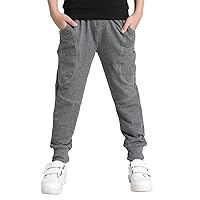 Kids Boys Joggers Athletic Pants Sweatpants with Pockets Casual Cargo Pants for Sports Outdoor School Uniform