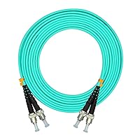 100 Meters 328ft ST to ST Duplex 50/125 10G OM3 Multi-Mode Fiber Optic Cable Jumper Optical Patch Cord ST-ST