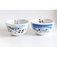 Shimizu Pottery Japan Snoopy Bowl, Set of 2, White