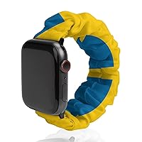 Sweden Flag Watch Band Compitable with Apple Watch Elastic Strap Sport Wristbands for Women Men